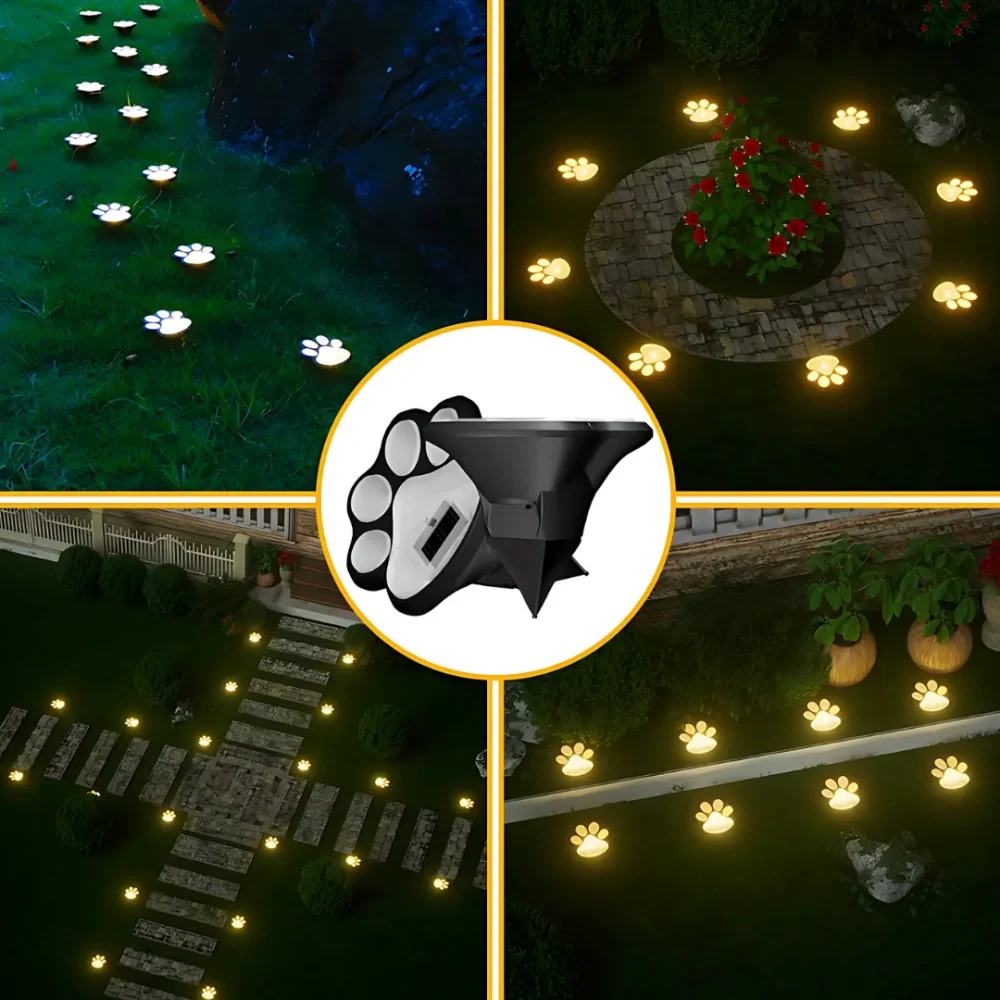 LumiPfote Solarleuchte Pfotenform LED warmweiß Garten