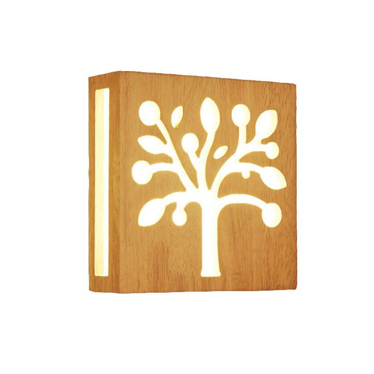 LumiHout – LED-Holzwandlampe mit Muster