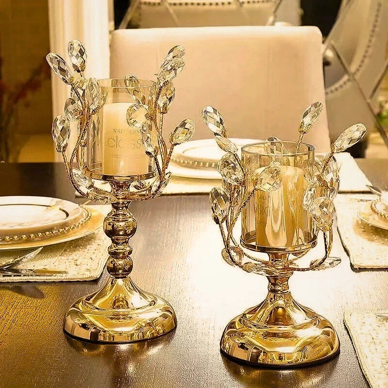 LumoPetal Kerzenhalter Blüten-Design Vintage Gold für Tischdeko