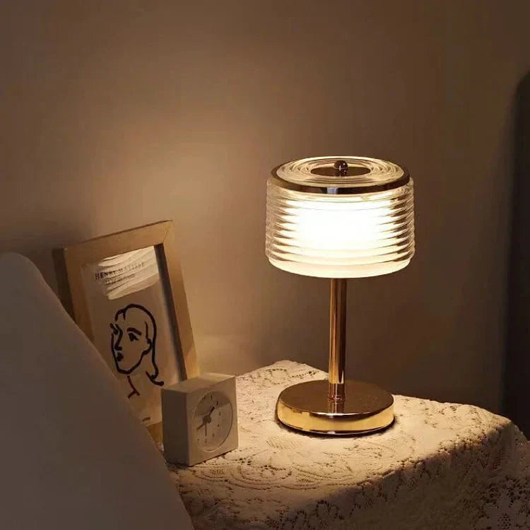 LumoRing LED Tischlampe – Modern Dimmbar Schwarz Wohnzimmer