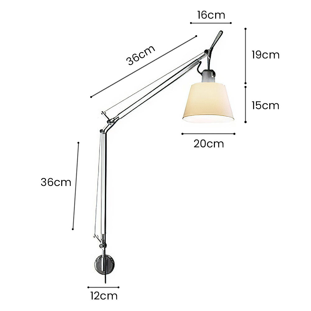 VarioLux LED-Wandleuchte – Dimmbar & Schwenkbar in Silber für Schlafzimmer & Büro