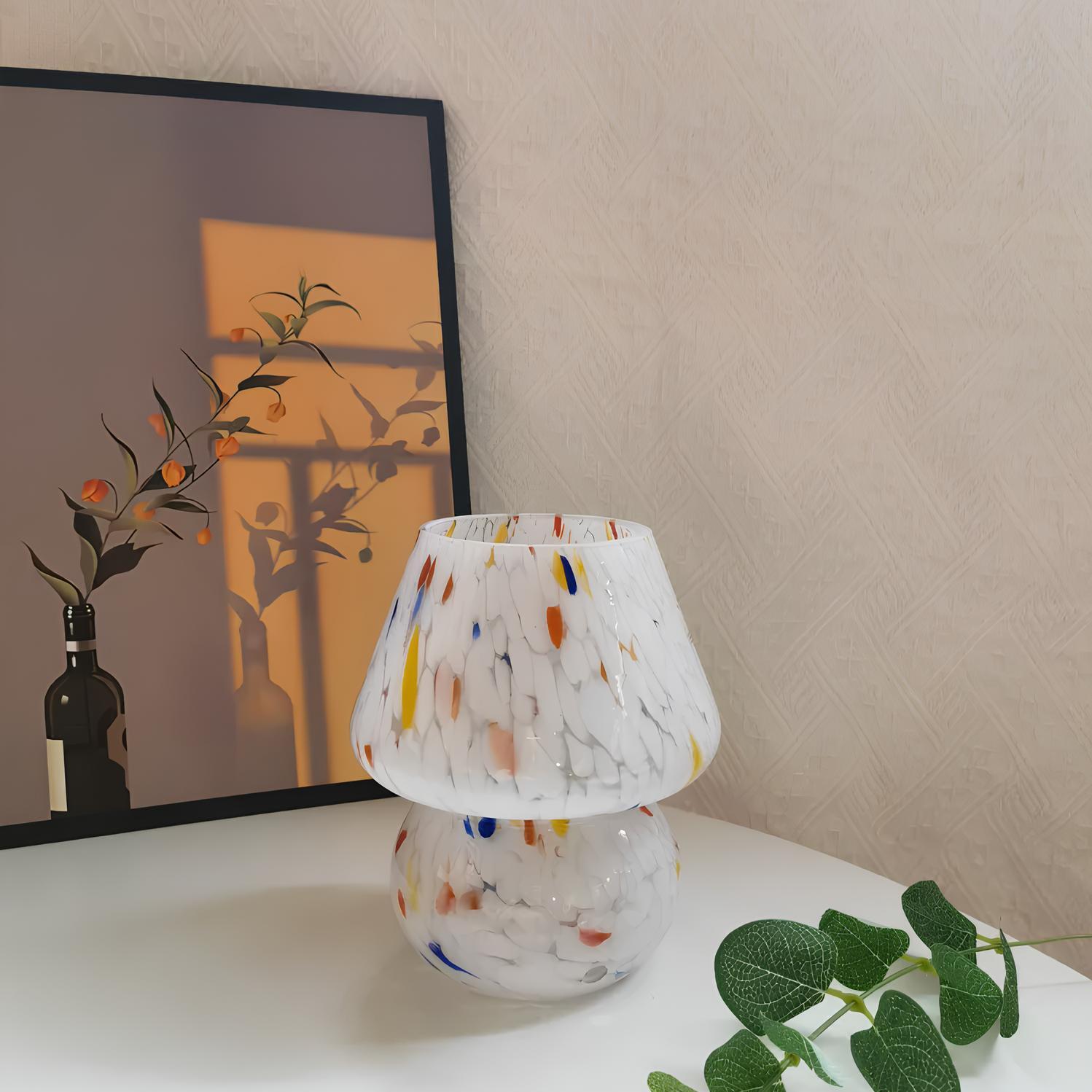 LumoGlas Vintage Glaslampe – handgefertigt amber für Wohnzimmer