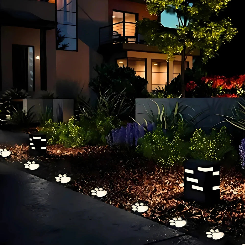 LumiPfote Solarleuchte Pfotenform LED warmweiß Garten
