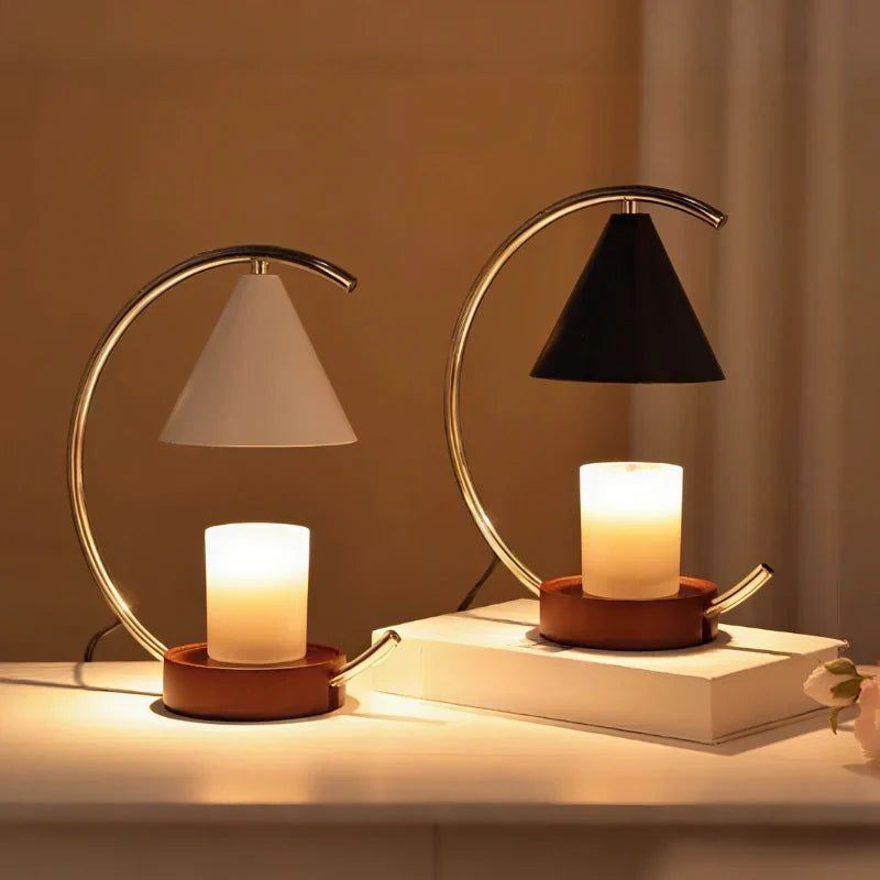LunaGlow Duftlampe Vintage Stil dimmbar gold fürs Wohnzimmer
