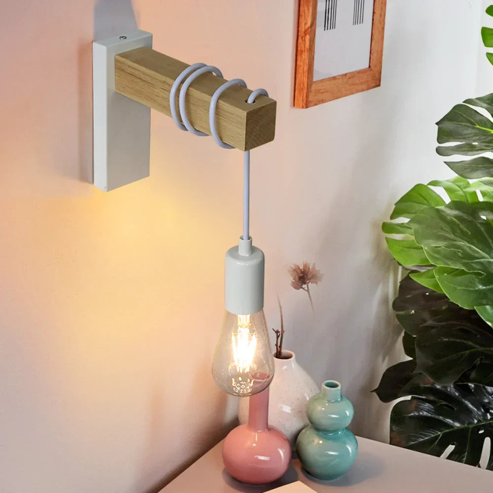 OakSteel LED-Wandleuchte aus Holz & Metall – Rustikales Design für Wohnzimmer