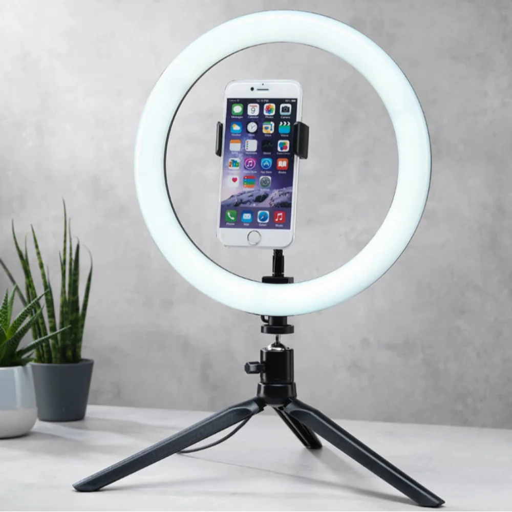 LumiKreis LED Ringlicht Modern Dimmbar Weiß für Schreibtisch