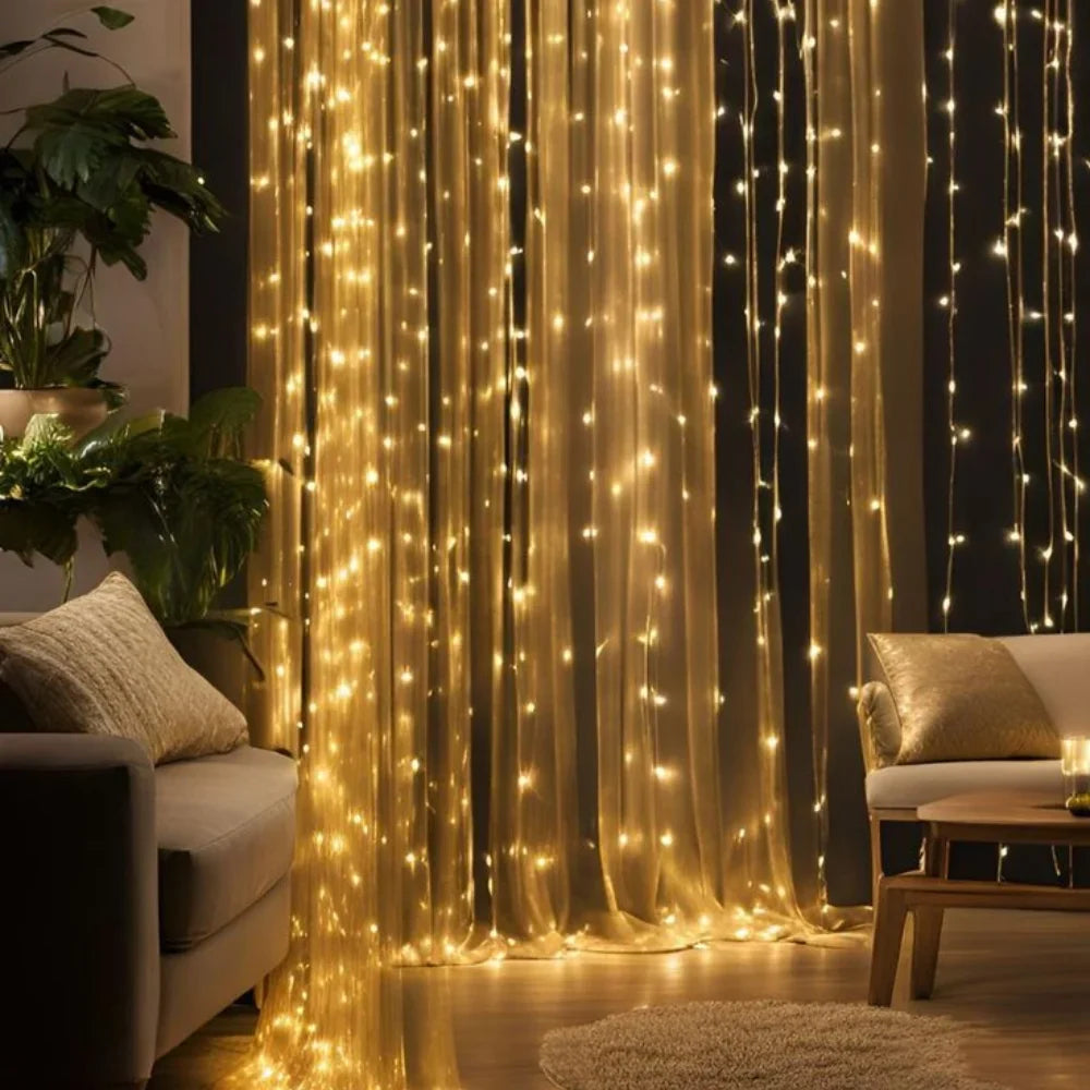 LumiViel Lichtervorhang Warmweiß LED Deko für Garten & Balkon