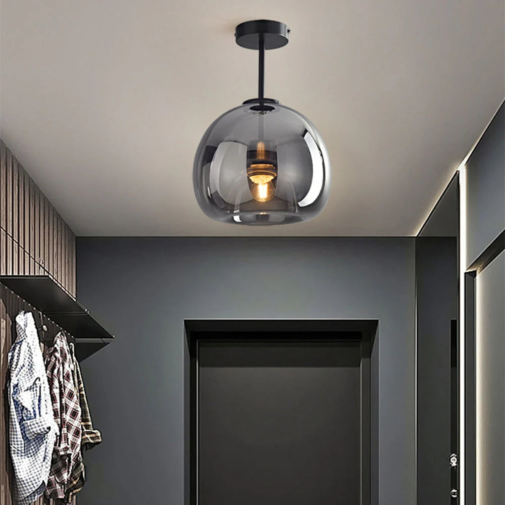 AuriLume Deckenlampe Modern Glas Kupferoptik für Wohnzimmer