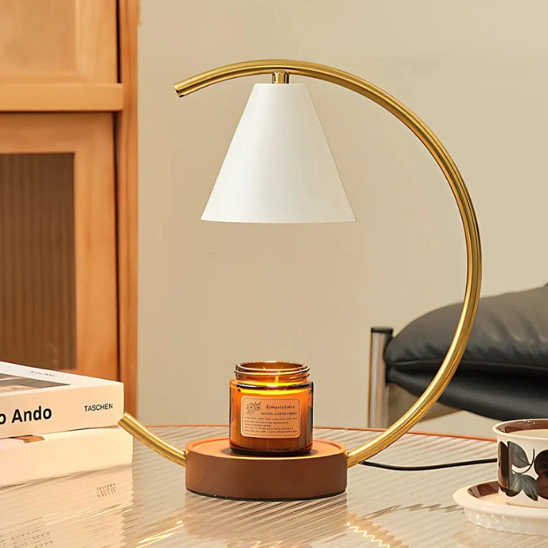 LunaGlow Duftlampe Vintage Stil dimmbar gold fürs Wohnzimmer