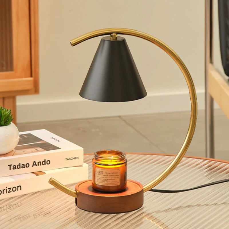 LunaGlow Duftlampe Vintage Stil dimmbar gold fürs Wohnzimmer