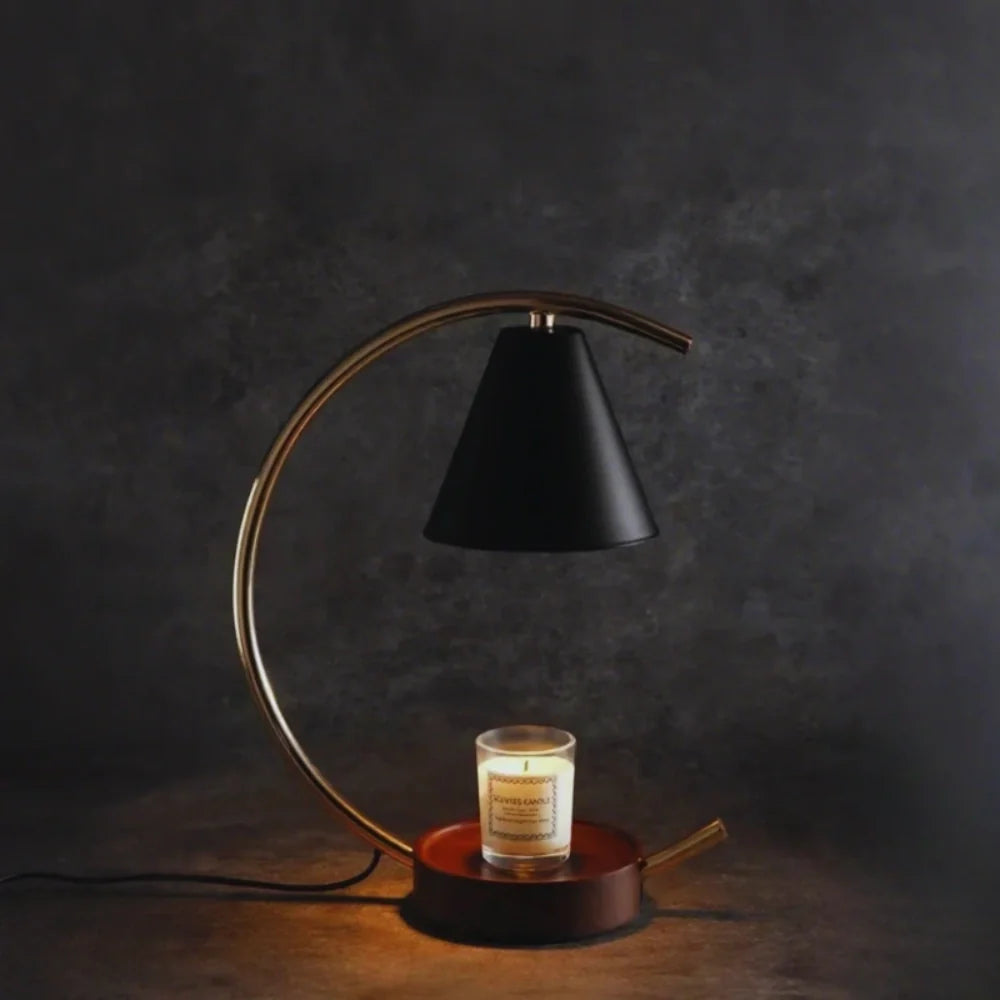 LunaGlow Duftlampe Vintage Stil dimmbar gold fürs Wohnzimmer