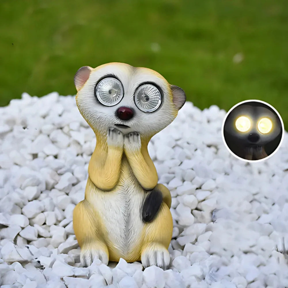 LumoSurikat Solarleuchten – Tierfiguren LED Licht Braun für Garten
