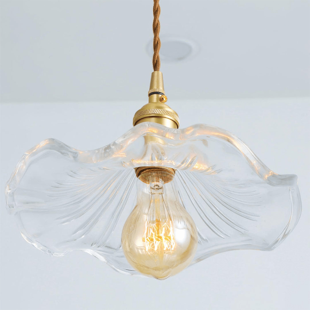 Tropical Bloom Pendelleuchte aus Glas & Messing