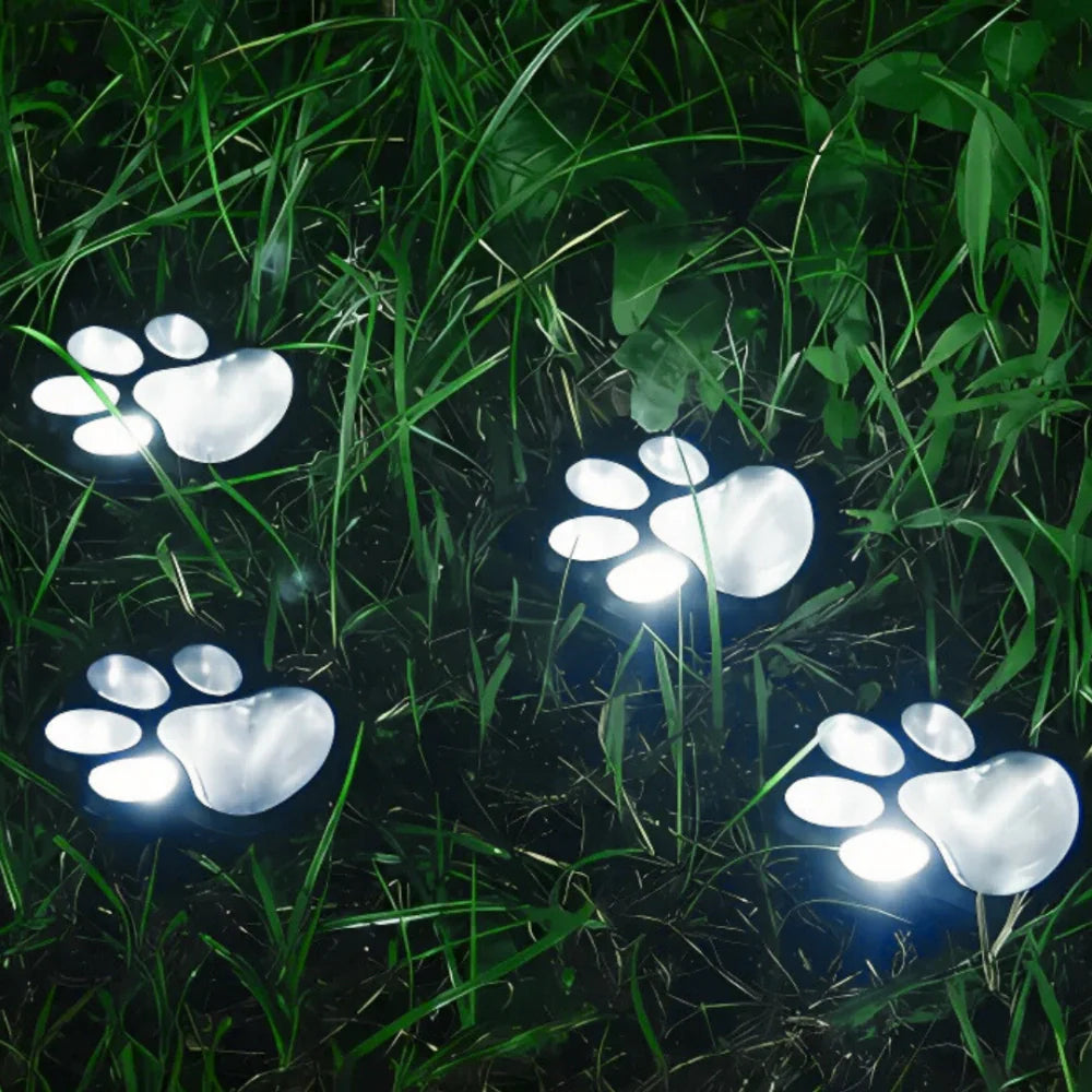LumiPfote Solarleuchte Pfotenform LED warmweiß Garten