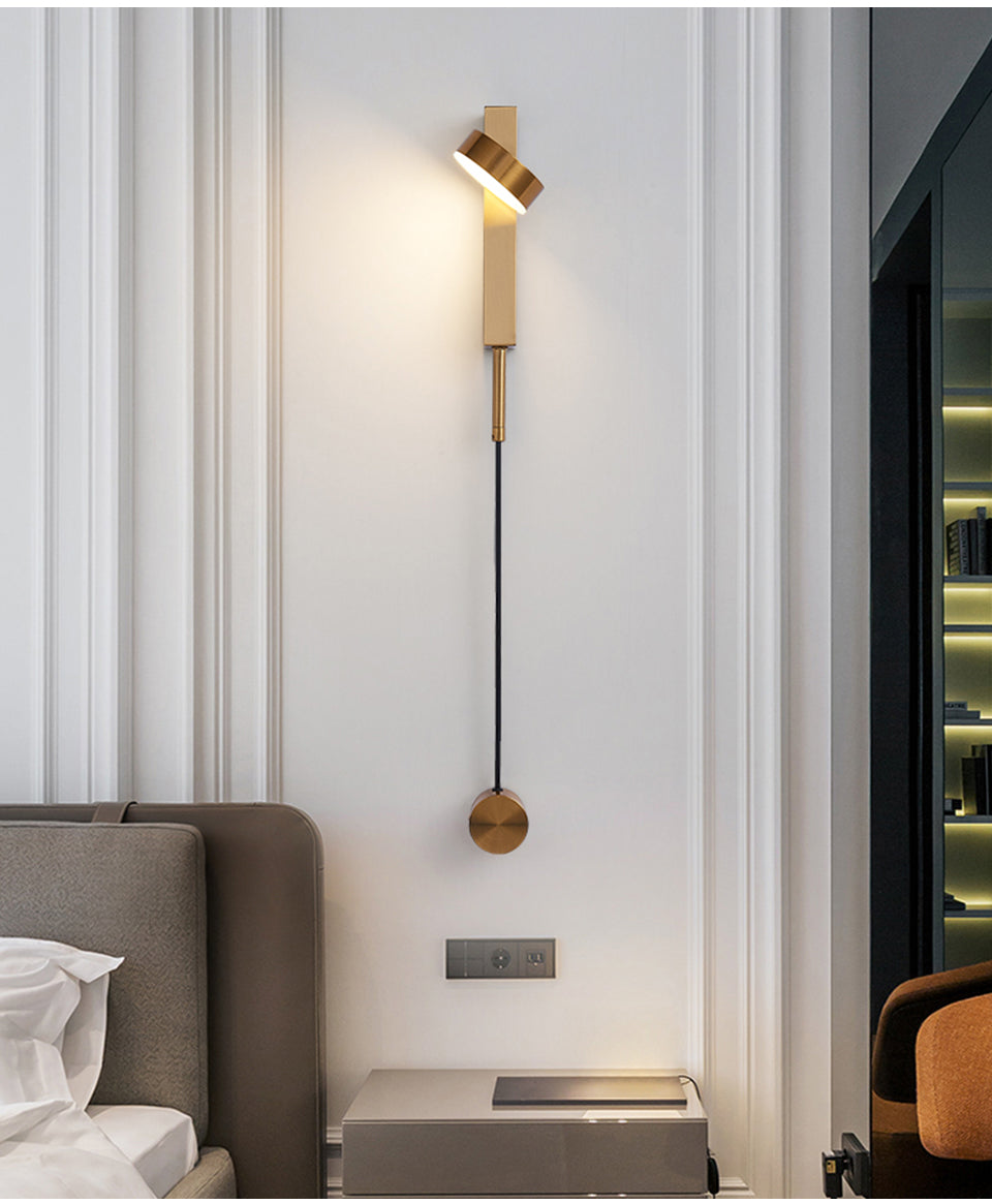 Candiora LED-Wandleuchte – Modernes Design in Schwarz & Gold für Wohnzimmer