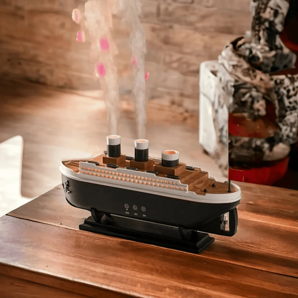 AquaDamp Mini-Luftbefeuchter Schiff-Design LED Weiß für Schlafzimmer