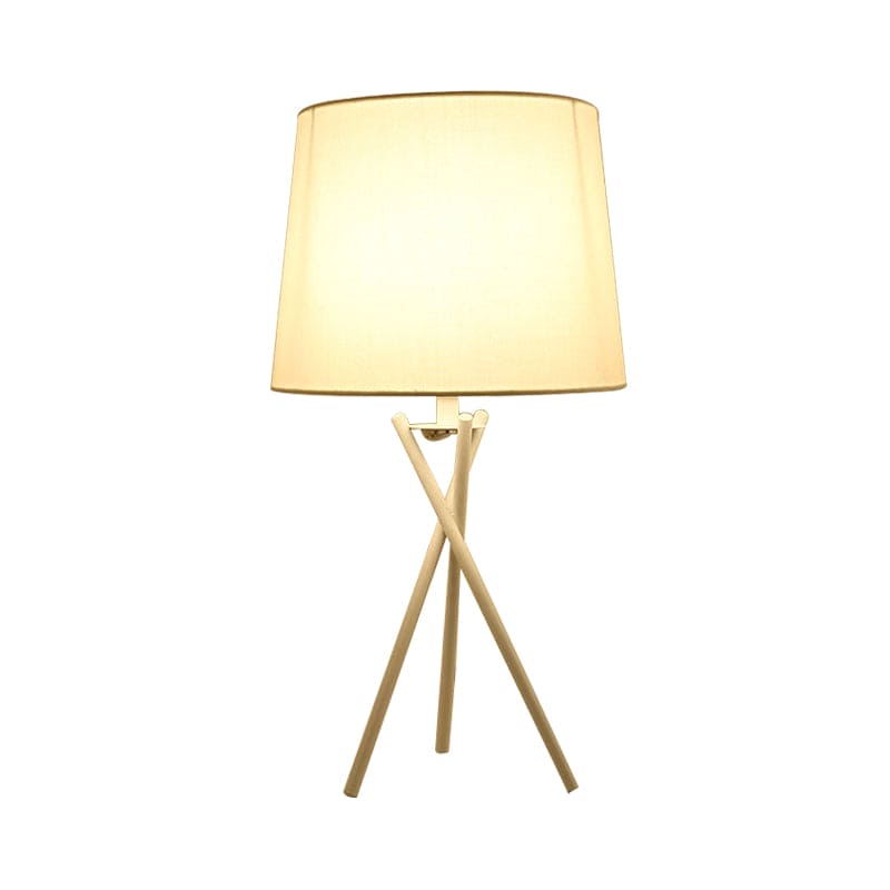 LumiTact Tischlampe Minimalistisch Stoffschirm Warmweiß Schlafzimmer