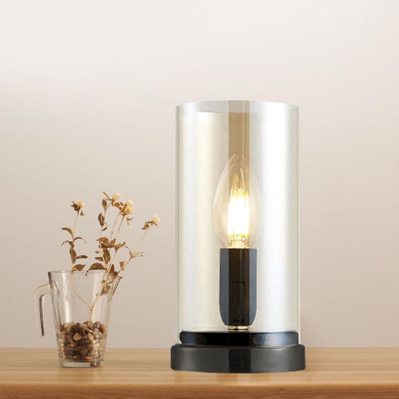 VetroNoir Glas-Tischlampe industrial Schwarz Wohnzimmer