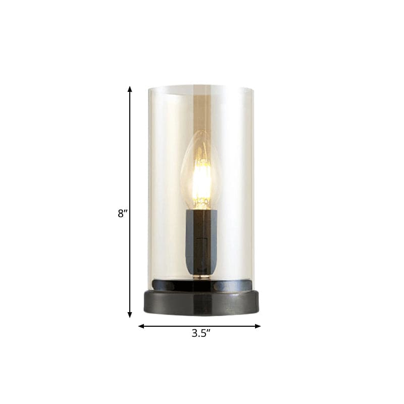VetroNoir Glas-Tischlampe industrial Schwarz Wohnzimmer