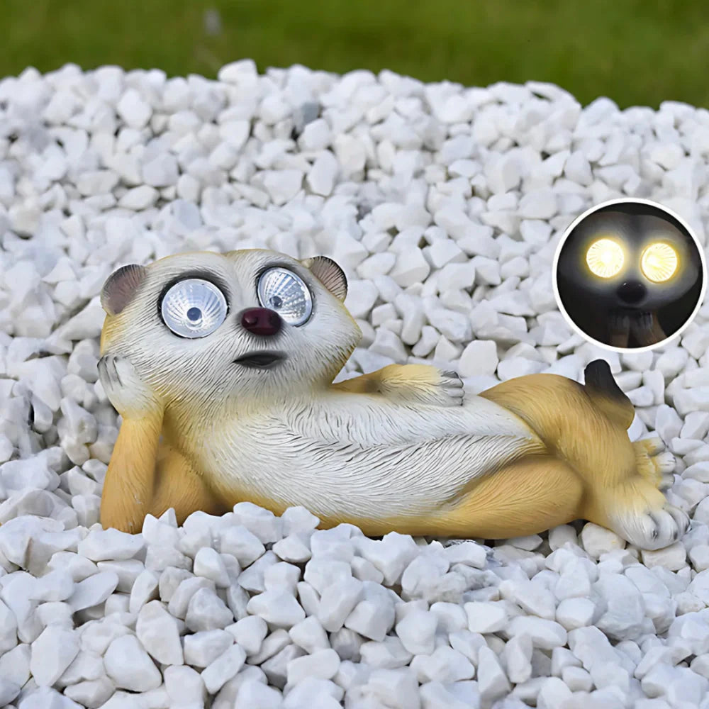LumoSurikat Solarleuchten – Tierfiguren LED Licht Braun für Garten