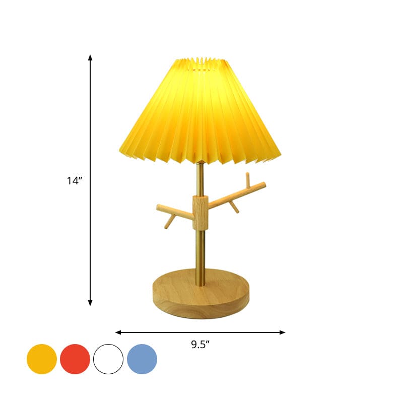 FoldaNord Nachttischlampe Skandi-Stil Holzregal Weiß Schlafzimmer