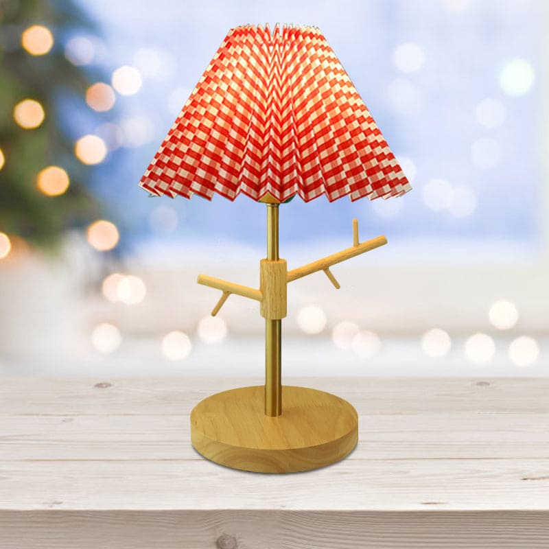 FoldaNord Nachttischlampe Skandi-Stil Holzregal Weiß Schlafzimmer