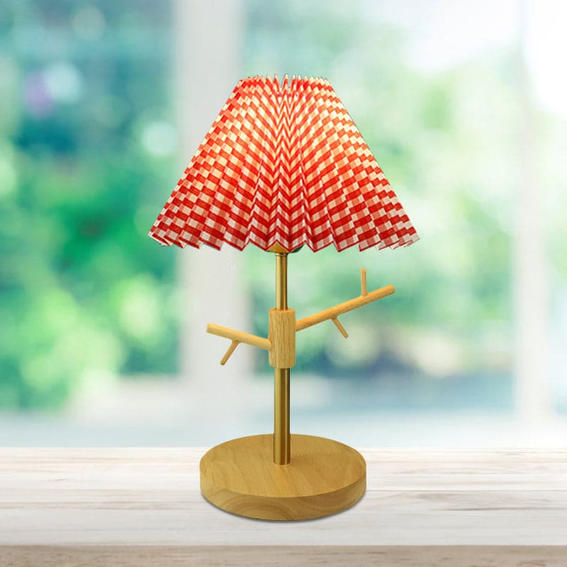 FoldaNord Nachttischlampe Skandi-Stil Holzregal Weiß Schlafzimmer