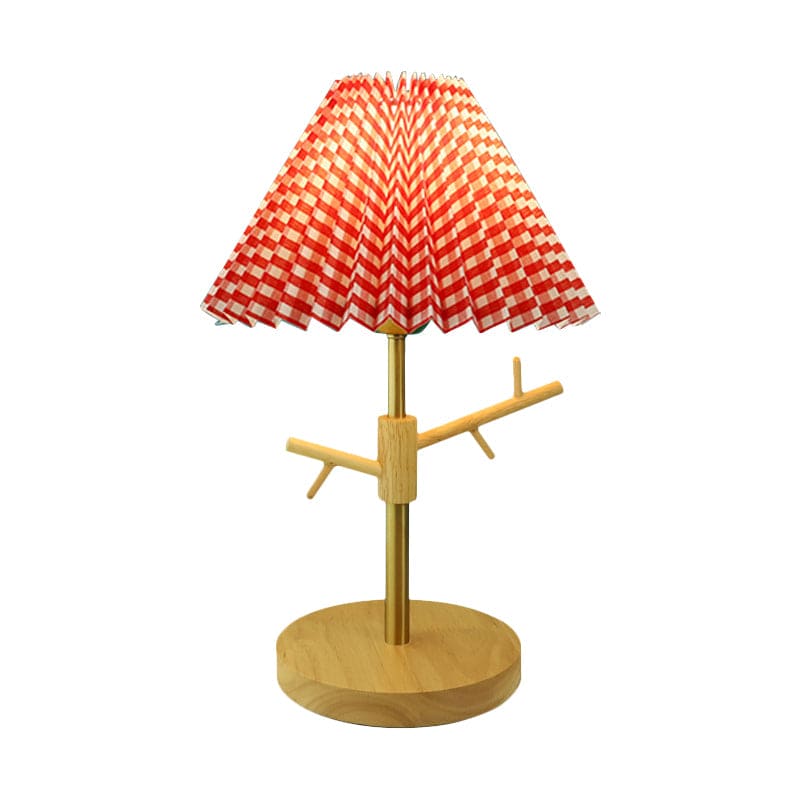 FoldaNord Nachttischlampe Skandi-Stil Holzregal Weiß Schlafzimmer