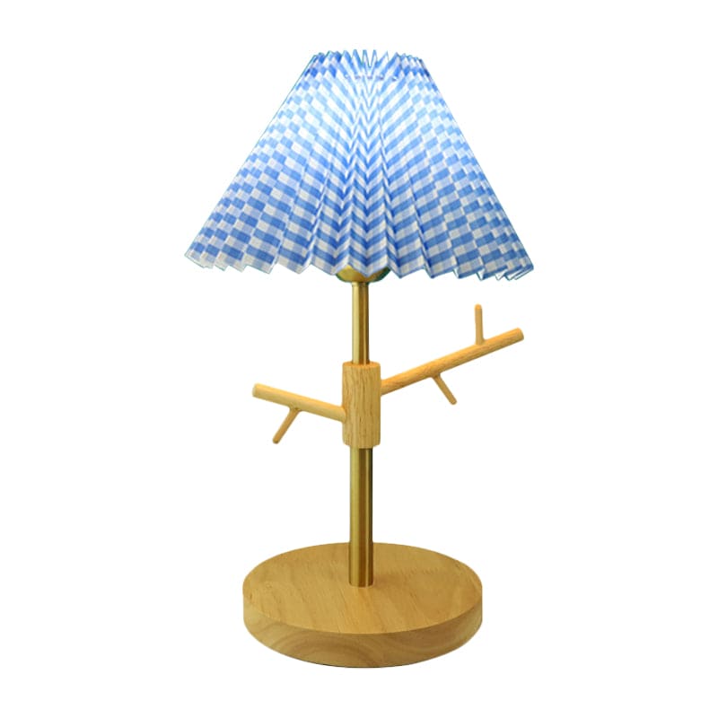 FoldaNord Nachttischlampe Skandi-Stil Holzregal Weiß Schlafzimmer