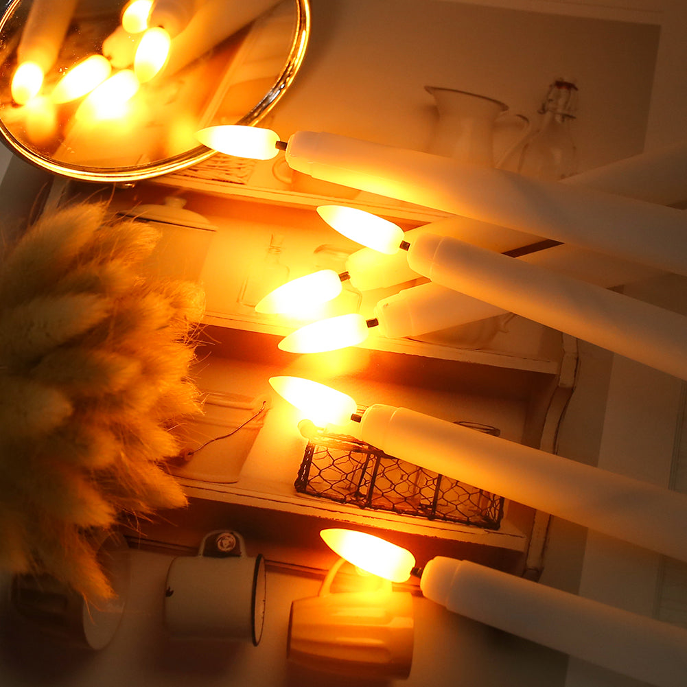 LumiCera LED Kronleuchterkerzen Vintage Flackerlicht Warmweiß
