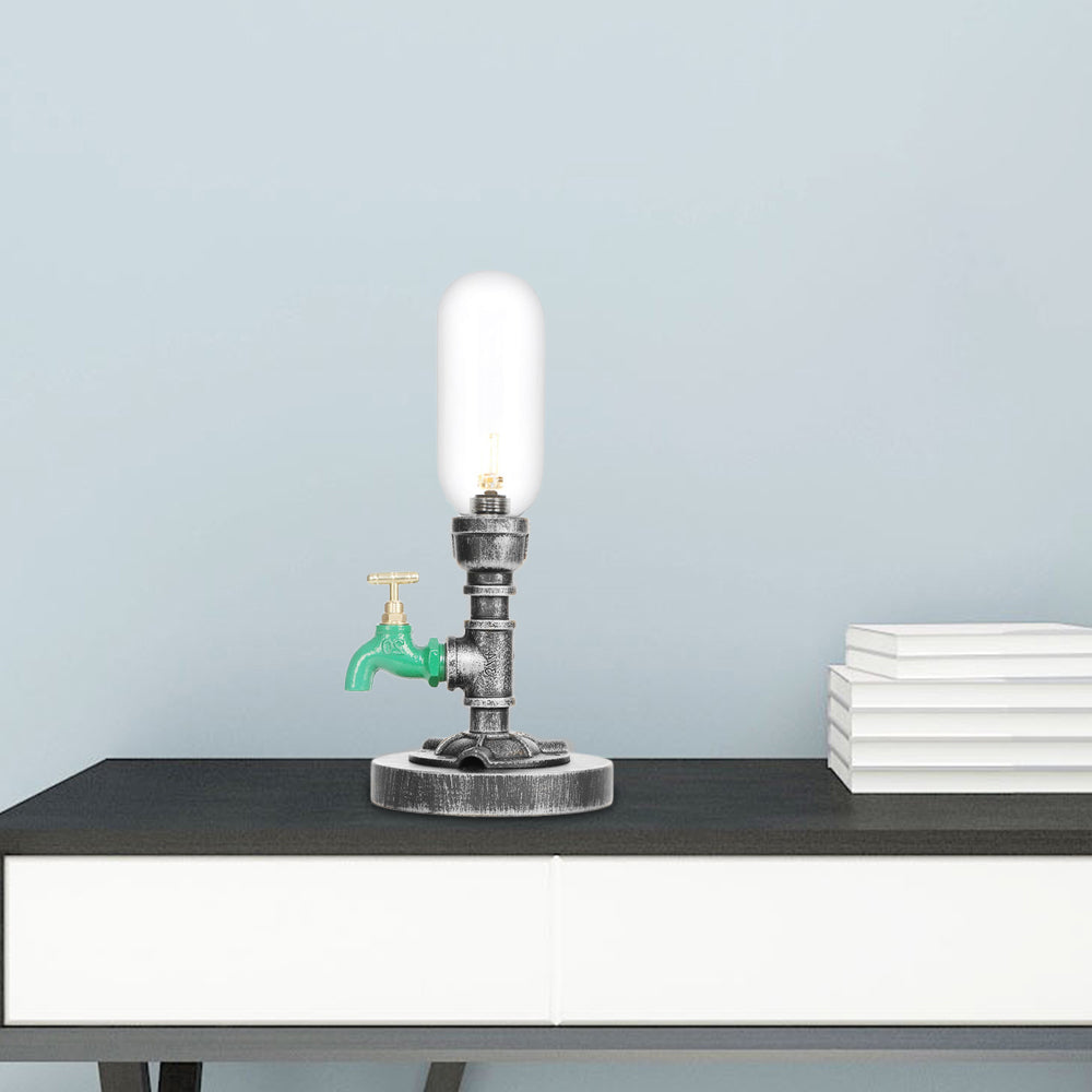 AmberLux Glas-Tischlampe Kapstil Klar für Wohnzimmer