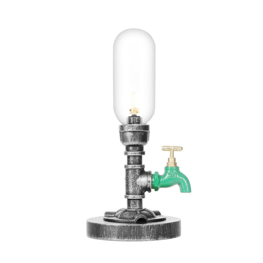 AmberLux Glas-Tischlampe Kapstil Klar für Wohnzimmer