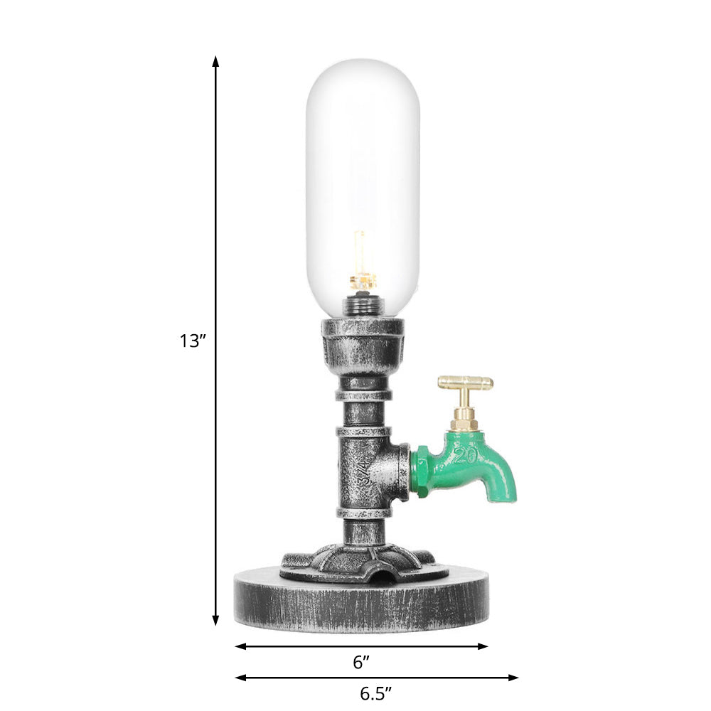 AmberLux Glas-Tischlampe Kapstil Klar für Wohnzimmer