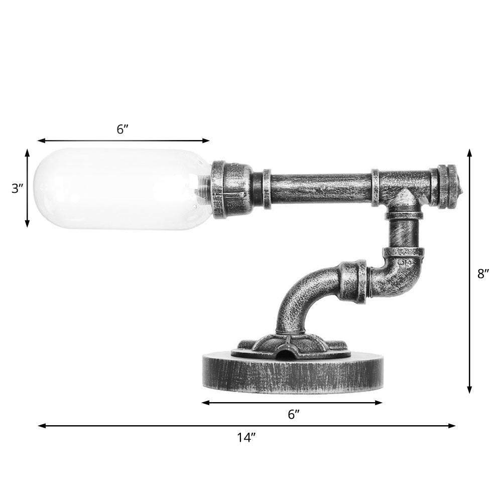AmberLux Glas-Tischlampe Kapstil Klar für Wohnzimmer