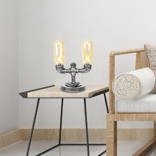 AmberLux Glas-Tischlampe Kapstil Klar für Wohnzimmer