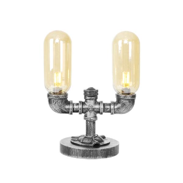 AmberLux Glas-Tischlampe Kapstil Klar für Wohnzimmer