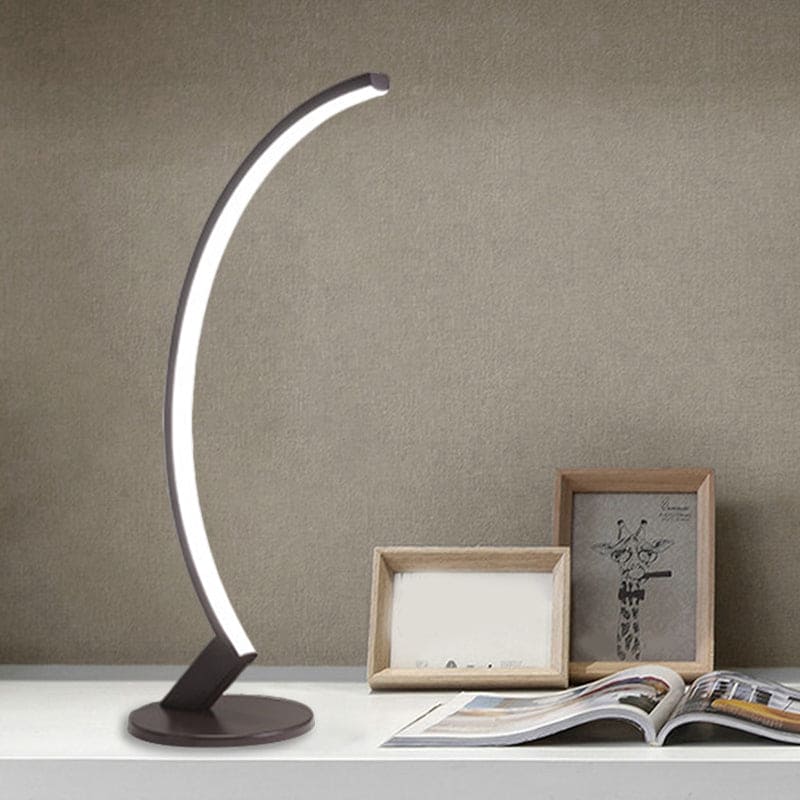ArcoLume Bogen-Tischlampe modern Metall Silber Wohnzimmer
