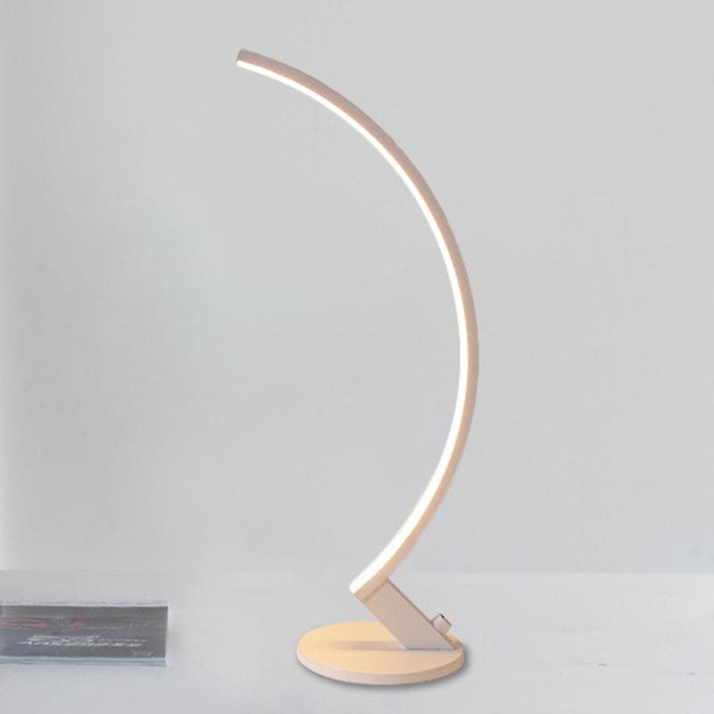 ArcoLume Bogen-Tischlampe modern Metall Silber Wohnzimmer