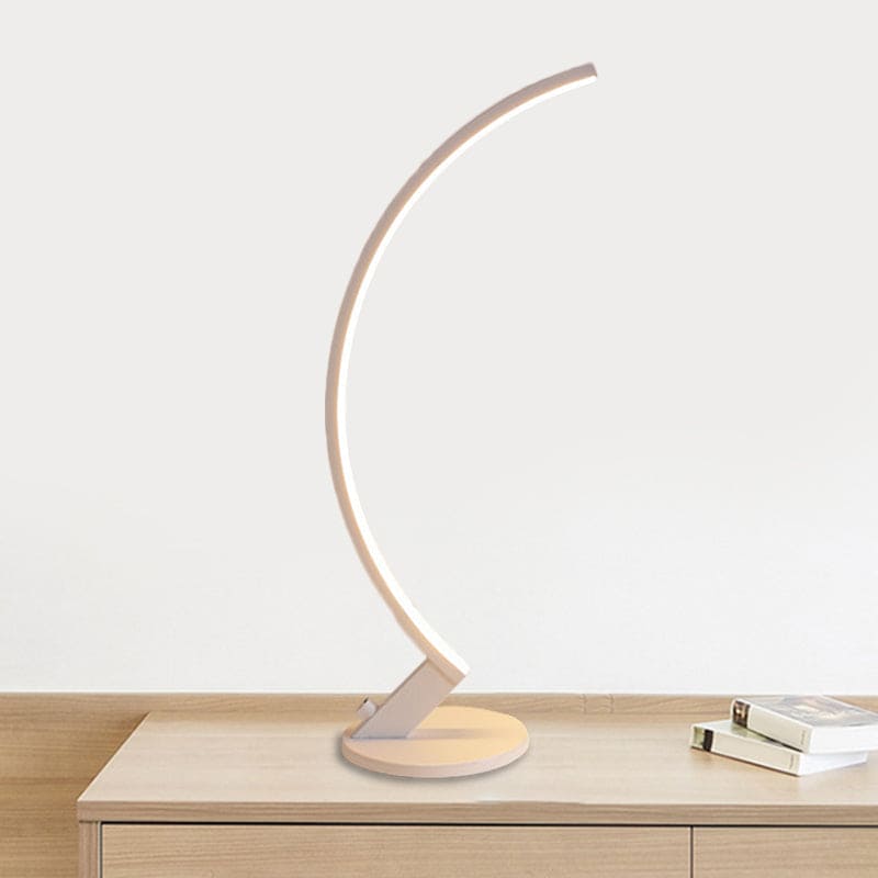 ArcoLume Bogen-Tischlampe modern Metall Silber Wohnzimmer