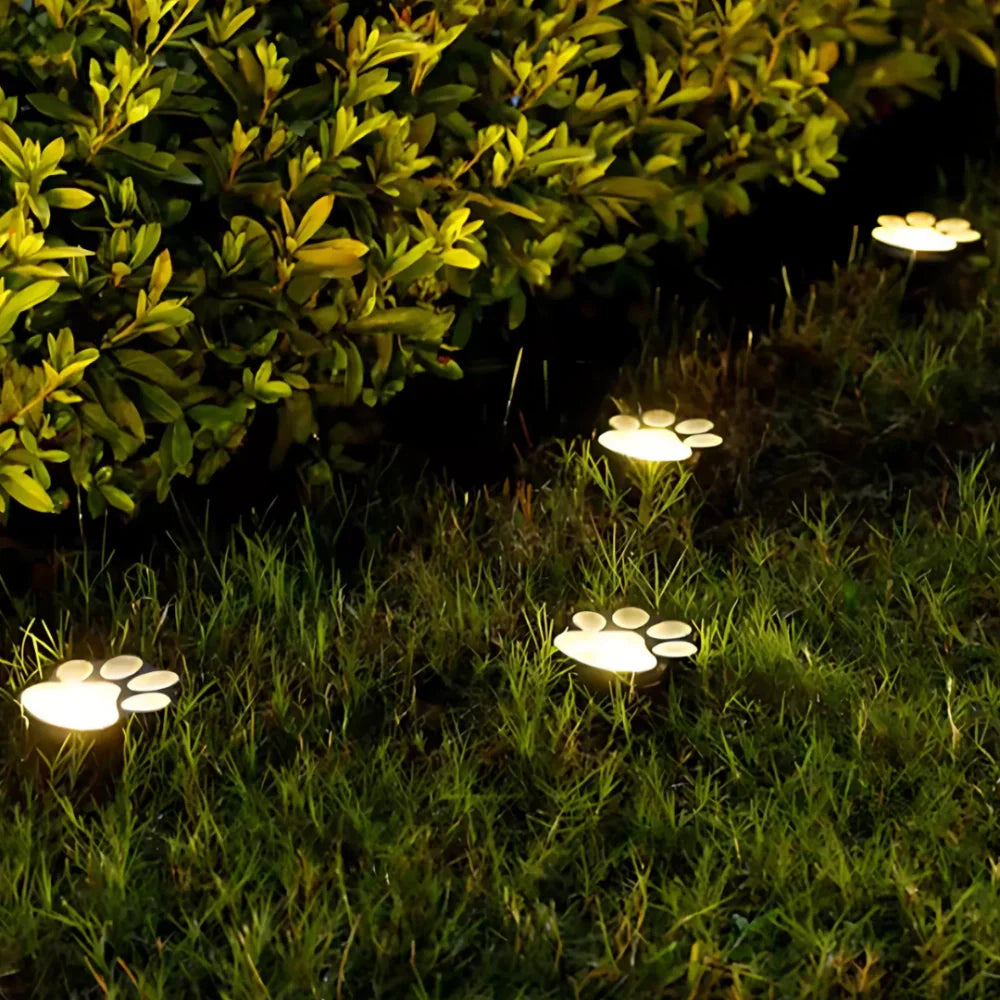 LumiPfote Solarleuchte Pfotenform LED warmweiß Garten