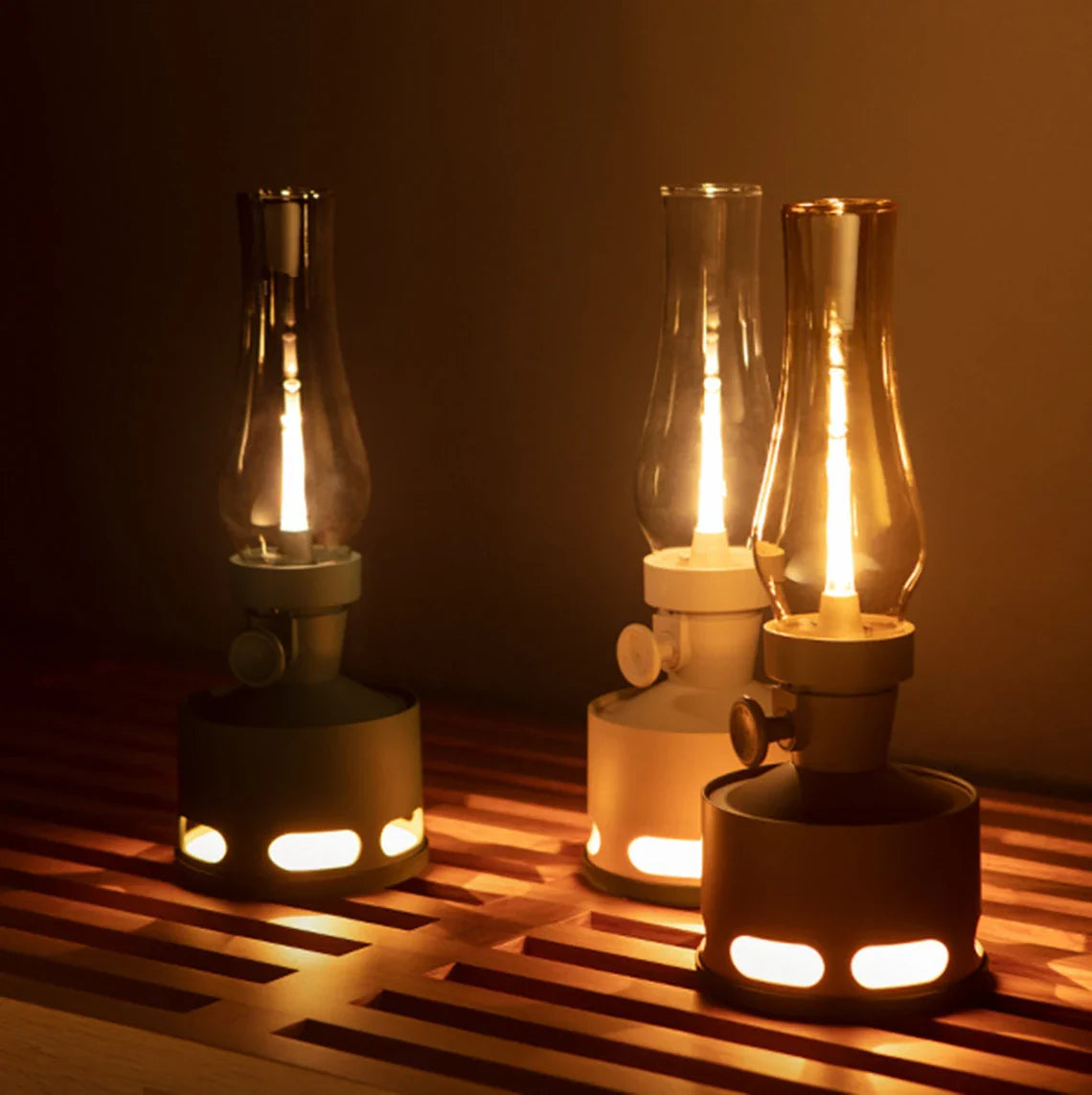 LumoLantern Vintage LED Laterne warmweiß schwarz für Garten & Terrasse