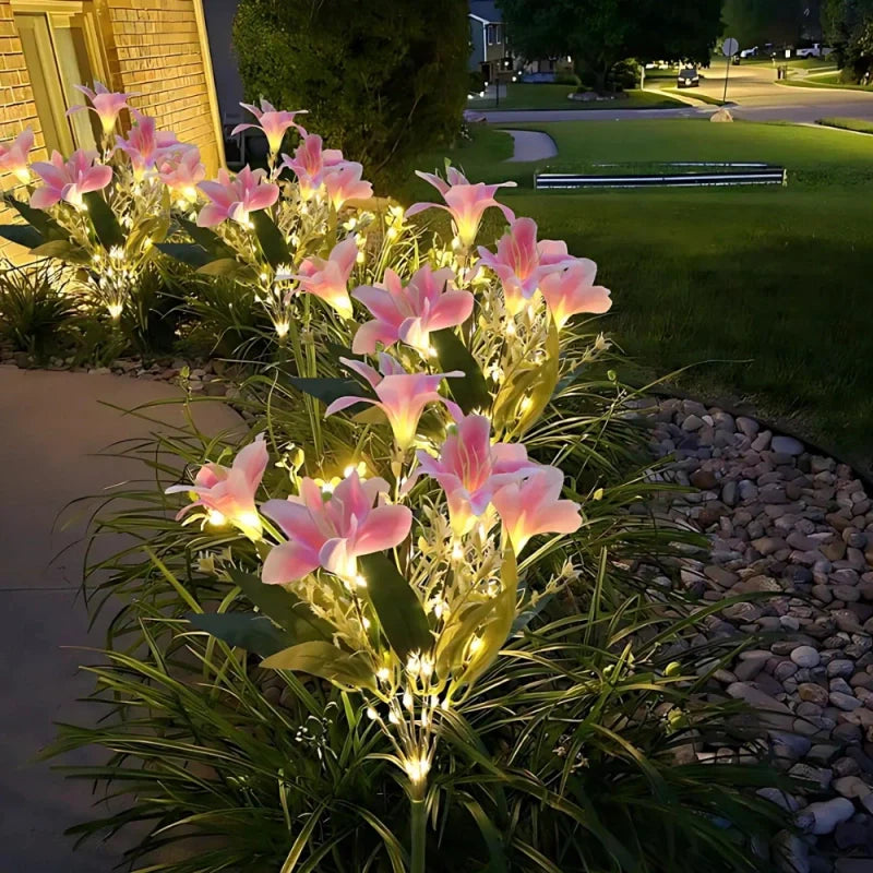 LumoBloom Solar Gartenlichter Blumenoptik bunt für Außenbereich