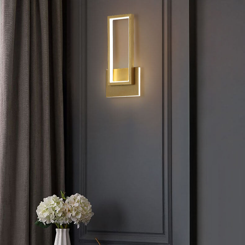 BrightLine – Goldene LED-Rechteck-Wandleuchte