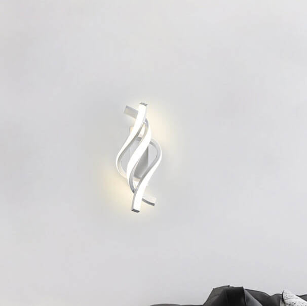 Spiral-LED Wandleuchte - Modernes Spiral-Design in Weiß und Schwarz für das Wohnzimmer