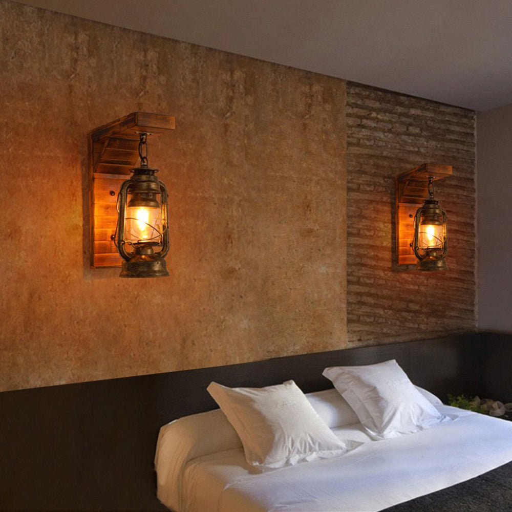 Rustika – Holz & Metall LED-Wandleuchte