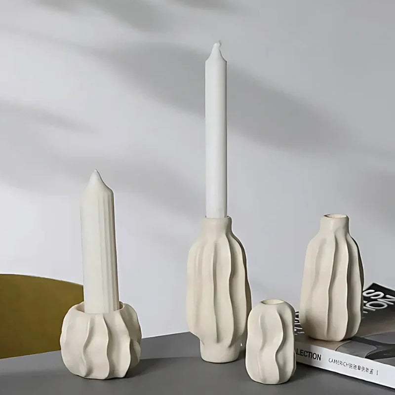 LumoForm Kerzenhalter Modern Skulptur-Design Schwarz für Innenräume