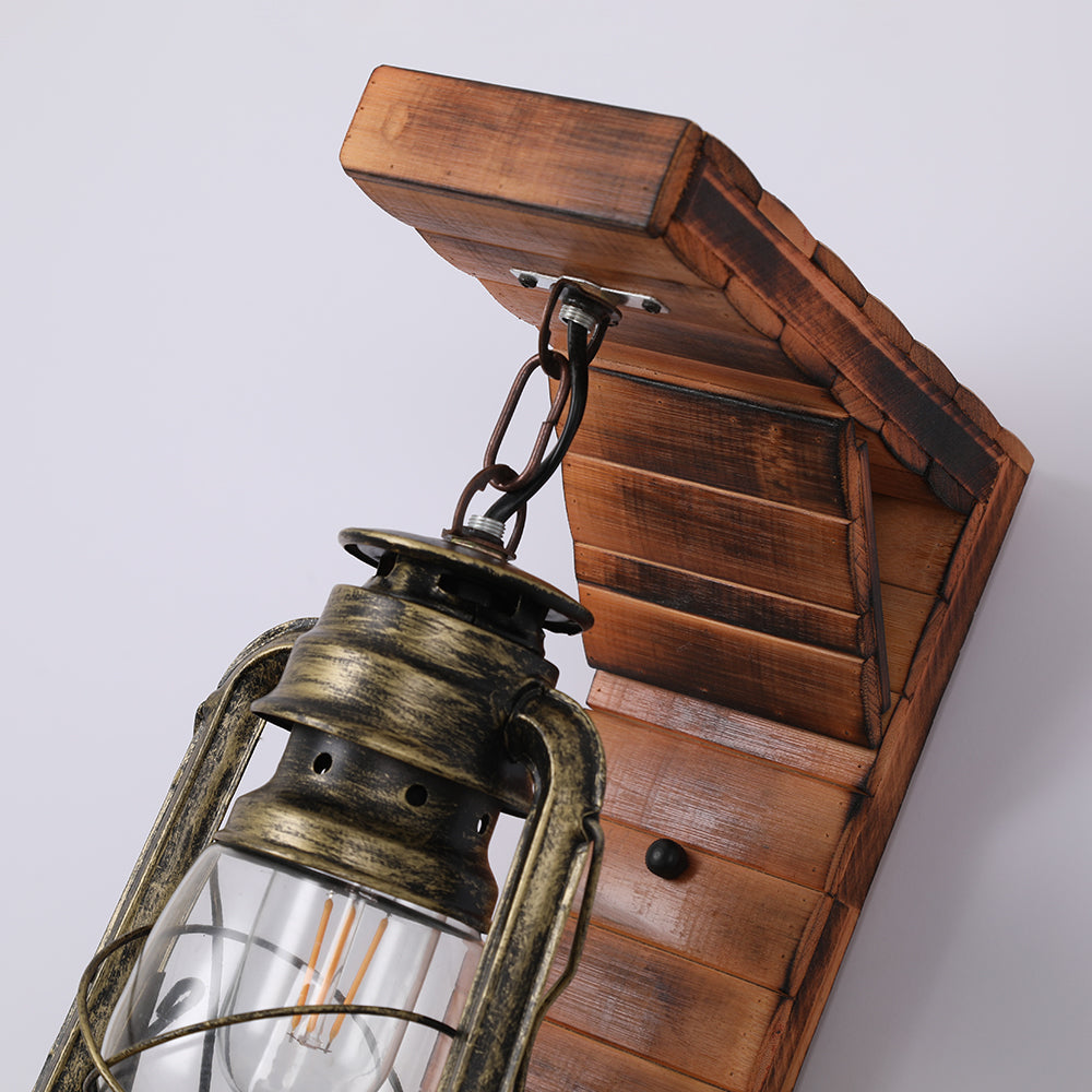 Rustika – Holz & Metall LED-Wandleuchte