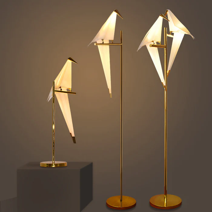 Origami Tischlampe Vogelform – LED – Warmes Licht – Schreibtisch
