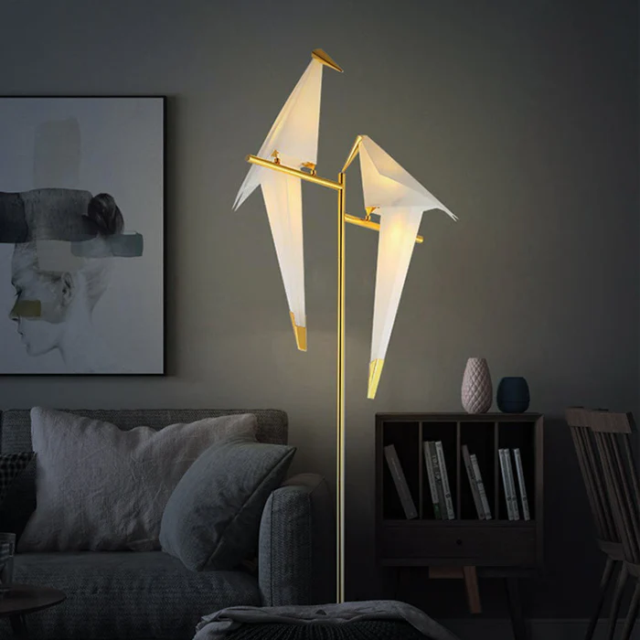 Origami Tischlampe Vogelform – LED – Warmes Licht – Schreibtisch