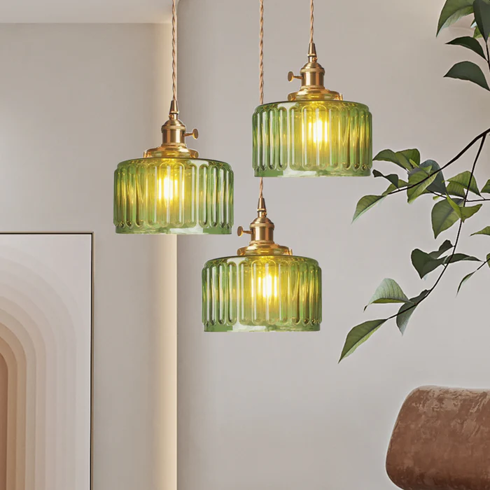 Vintage Kristall Pendellampe – Glas – Warmes Licht – Wohnzimmer